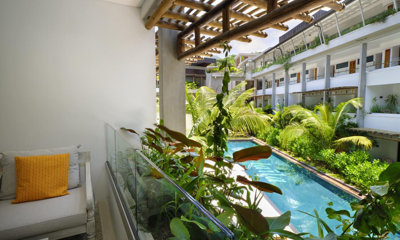 View of the Pool from the Balcony